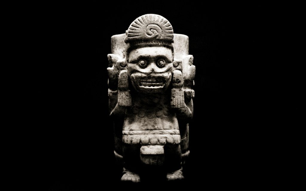 Mictlantecuhtli era el dios de la muerte y el inframundo, de esta forma era representado por los mexicas.